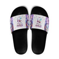 Custom New Zealand Aotearoa Slide Sandals Pink Maori Paua Shell Indigenous - Polynesian Pride