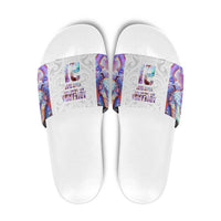 Custom New Zealand Aotearoa Slide Sandals Pink Maori Paua Shell Indigenous - Polynesian Pride