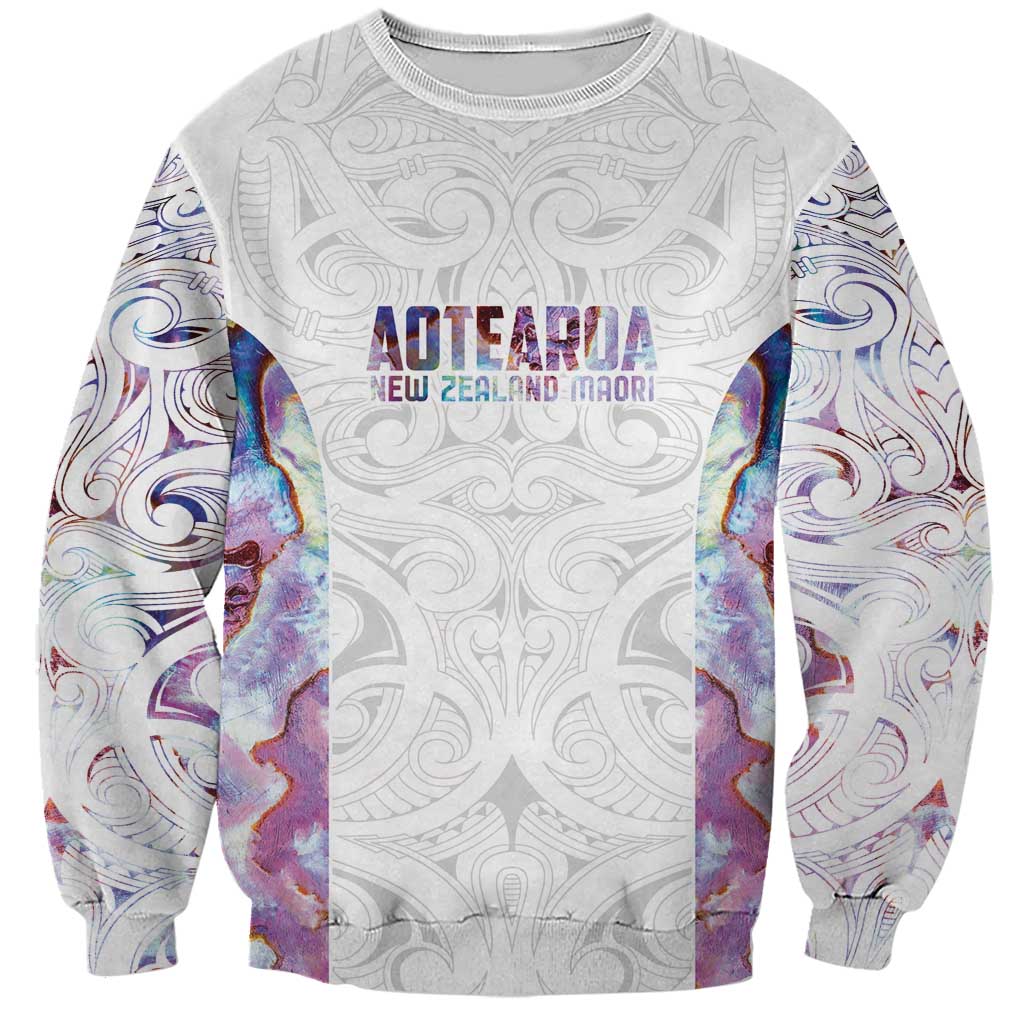 Custom New Zealand Aotearoa Sweatshirt Pink Maori Paua Shell Indigenous - Polynesian Pride