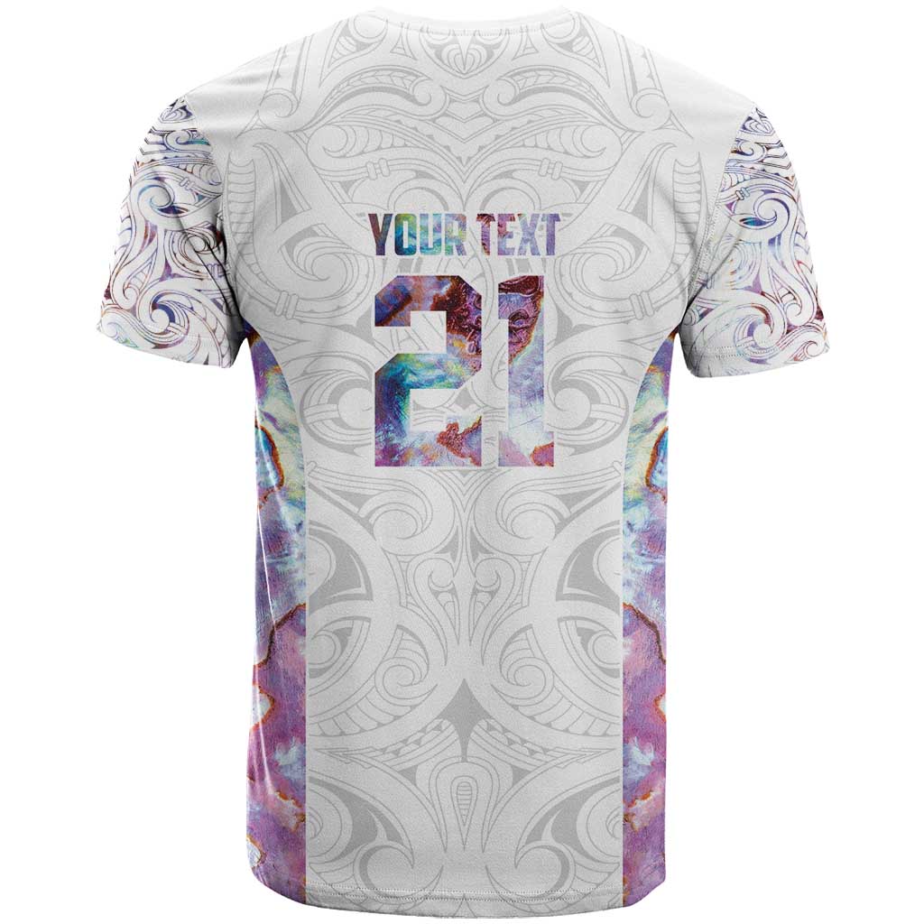 Custom New Zealand Aotearoa T Shirt Pink Maori Paua Shell Indigenous - Polynesian Pride