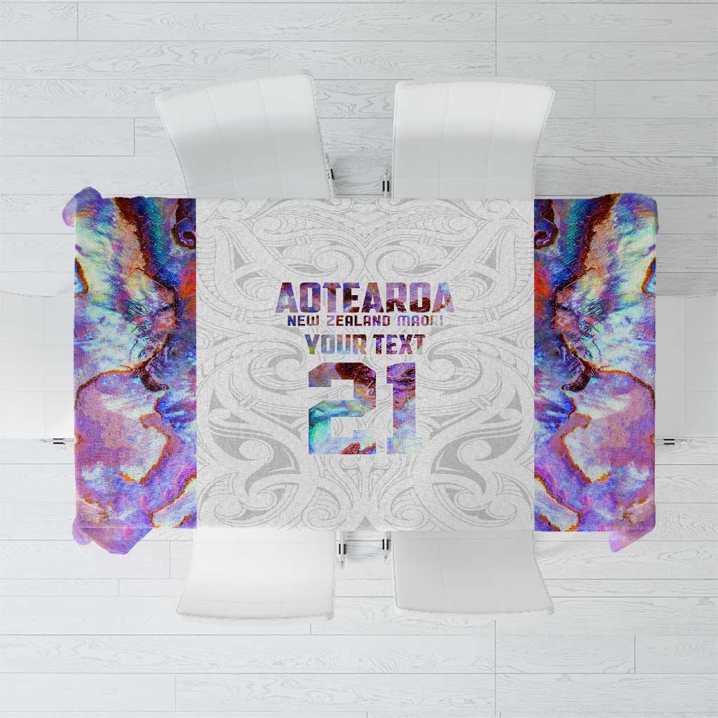 Custom New Zealand Aotearoa Tablecloth Pink Maori Paua Shell Indigenous - Polynesian Pride