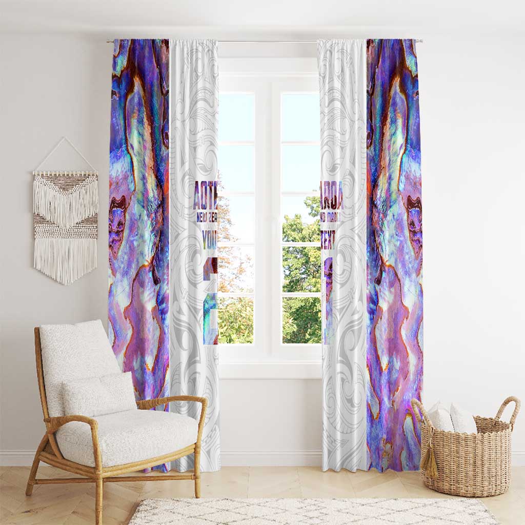 Custom New Zealand Aotearoa Window Curtain Pink Maori Paua Shell Indigenous - Polynesian Pride