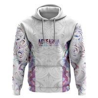 Custom New Zealand Aotearoa Zip Hoodie Pink Maori Paua Shell Indigenous - Polynesian Pride