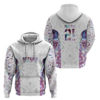 Custom New Zealand Aotearoa Zip Hoodie Pink Maori Paua Shell Indigenous - Polynesian Pride