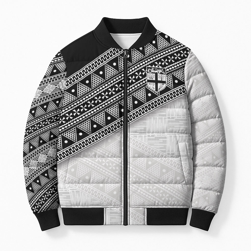 2026 Autumn Rugby Nations Fiji Custom Bomber Puffer Jacket Fijian Tapa Tribal Lauhala Inspired