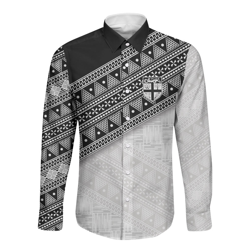 2026 Autumn Rugby Nations Fiji Custom Long Sleeve Button Shirt Fijian Tapa Tribal Lauhala Inspired