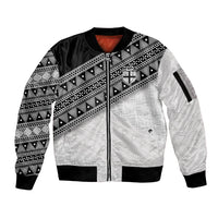 2026 Autumn Rugby Nations Fiji Custom Sleeve Zip Bomber Jacket Fijian Tapa Tribal Lauhala Inspired LT9 Unisex Black - Polynesian Pride