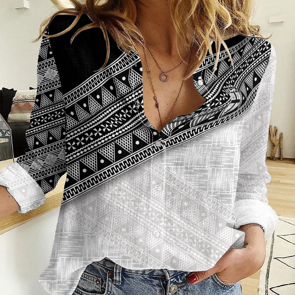 2026 Autumn Rugby Nations Fiji Custom Women Casual Shirt Fijian Tapa Tribal Lauhala Inspired