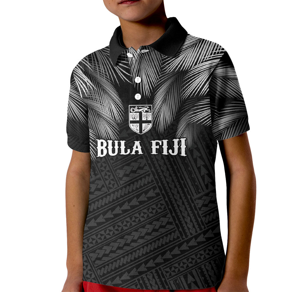2026 Autumn Rugby Nations Fiji Custom Kid Polo Shirt Fijian Palm Leaf Tapa Tribal Inspired