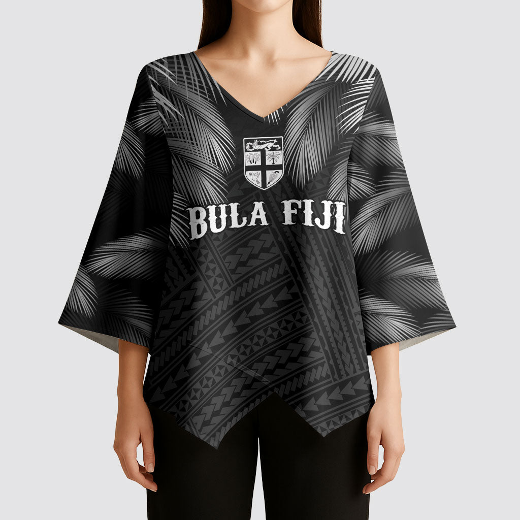 2026 Autumn Rugby Nations Fiji Custom Kimono Sleeve Blouse Fijian Palm Leaf Tapa Tribal Inspired LT9 - Polynesian Pride