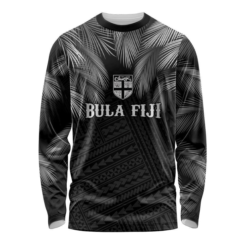 2026 Autumn Rugby Nations Fiji Custom Long Sleeve Shirt Fijian Palm Leaf Tapa Tribal Inspired
