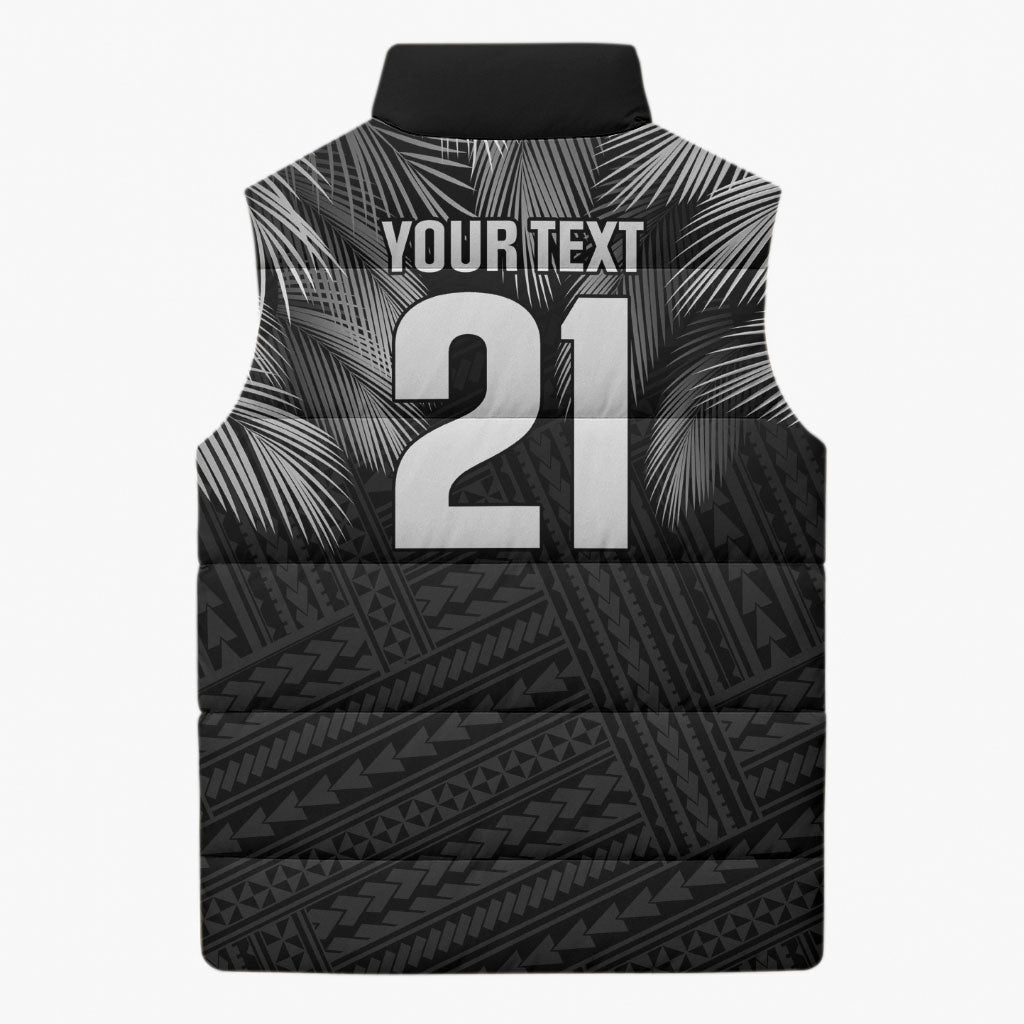 2026 Autumn Rugby Nations Fiji Custom Sleeveless Puffer Jacket Fijian Palm Leaf Tapa Tribal Inspired LT9 - Polynesian Pride