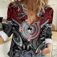 Aotearoa and Australia Women Casual Shirt New Zealand Honour The Treaty Ake!Ake!Ake!