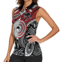 Aotearoa and Australia Women Sleeveless Polo Shirt New Zealand Honour The Treaty Ake!Ake!Ake! LT9 - Polynesian Pride