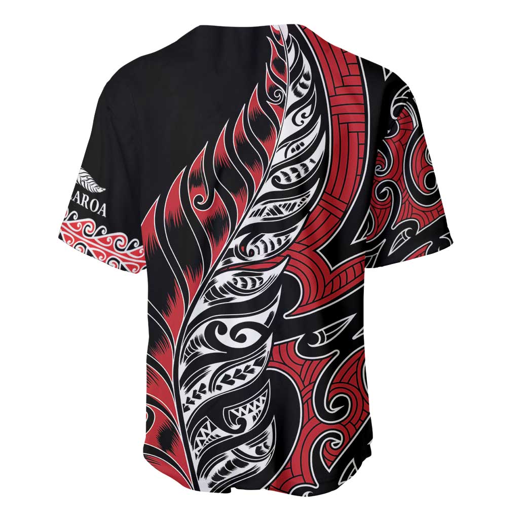 Koru Fern New Zealand Baseball Jersey Maori Tribal Pattern