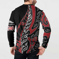 Koru Fern New Zealand Button Sweatshirt Maori Tribal Pattern