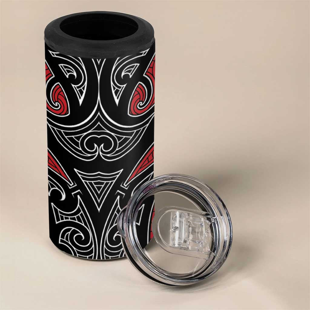 Koru Fern New Zealand 4 in 1 Can Cooler Tumbler Maori Tribal Pattern
