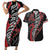 Koru Fern New Zealand Couples Matching Short Sleeve Bodycon Dress and Hawaiian Shirt Maori Tribal Pattern