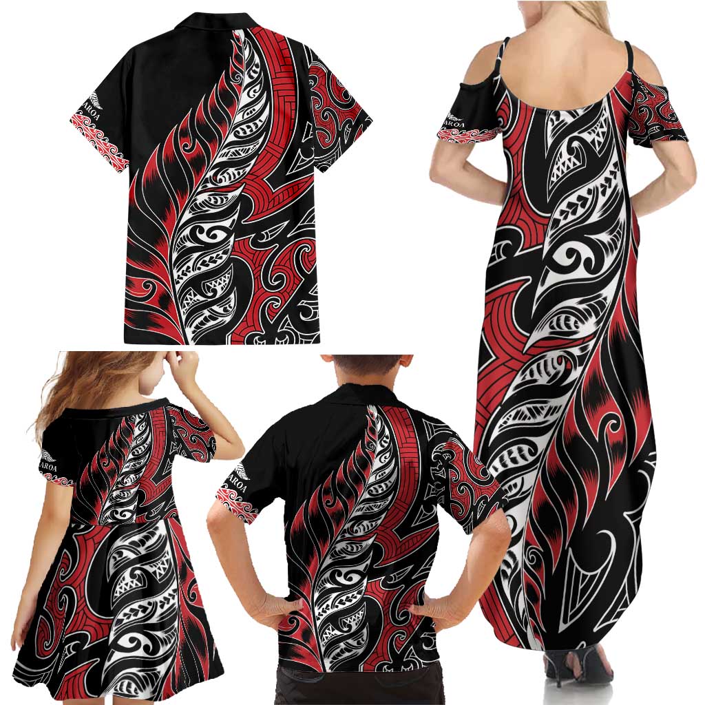 Koru Fern New Zealand Family Matching Summer Maxi Dress and Hawaiian Shirt Maori Tribal Pattern LT9 - Polynesian Pride