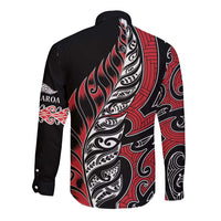 Koru Fern New Zealand Long Sleeve Button Shirt Maori Tribal Pattern