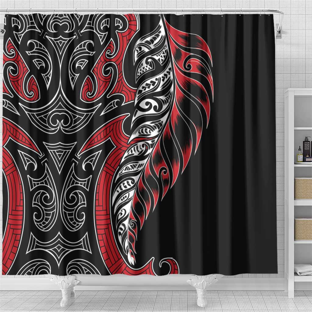 Koru Fern New Zealand Shower Curtain Maori Tribal Pattern