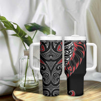 Koru Fern New Zealand Tumbler With Handle Maori Tribal Pattern