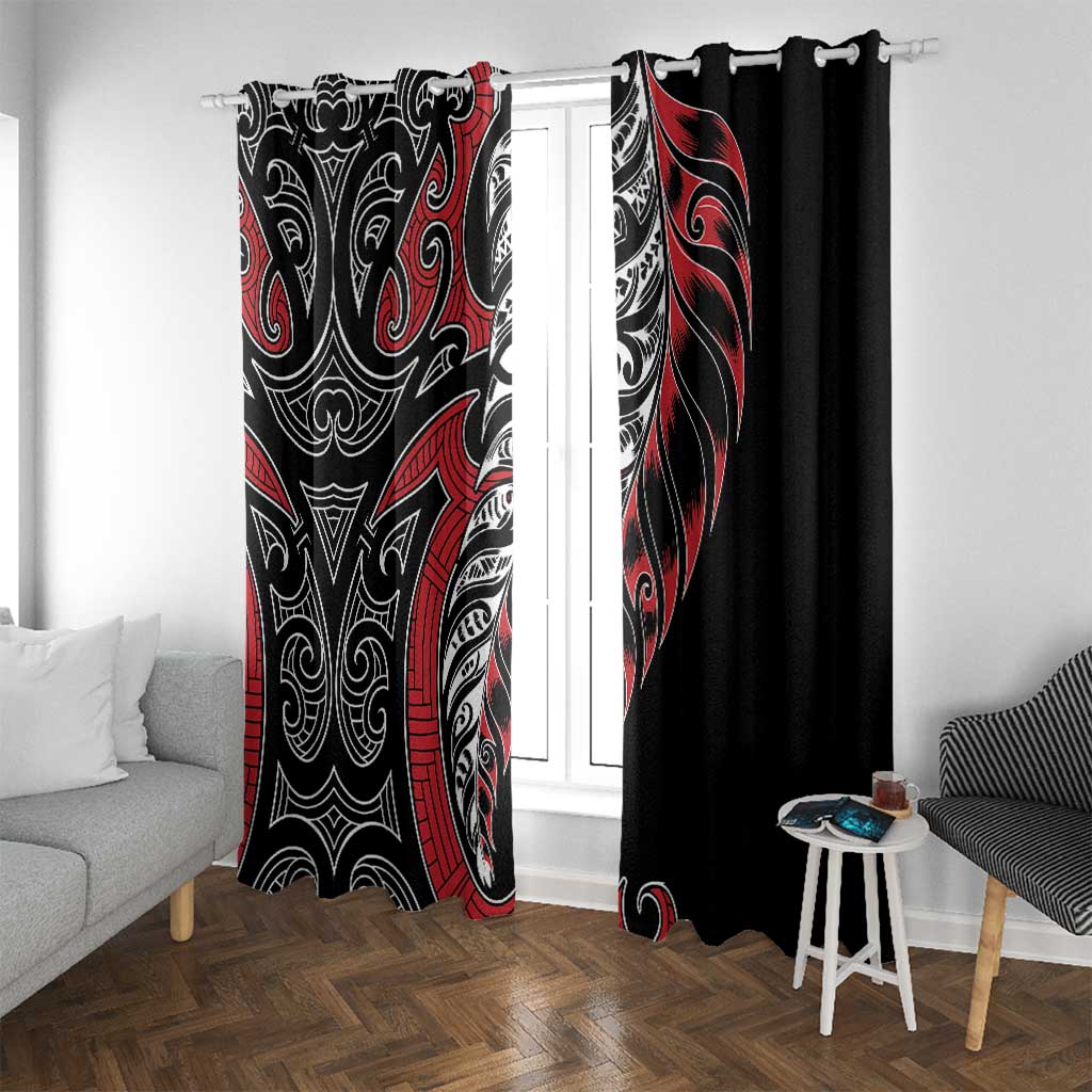 Koru Fern New Zealand Window Curtain Maori Tribal Pattern