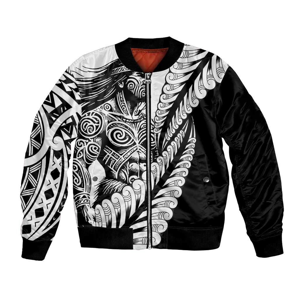 Koru Fern New Zealand Maori Tribal Warrior Bomber Jacket