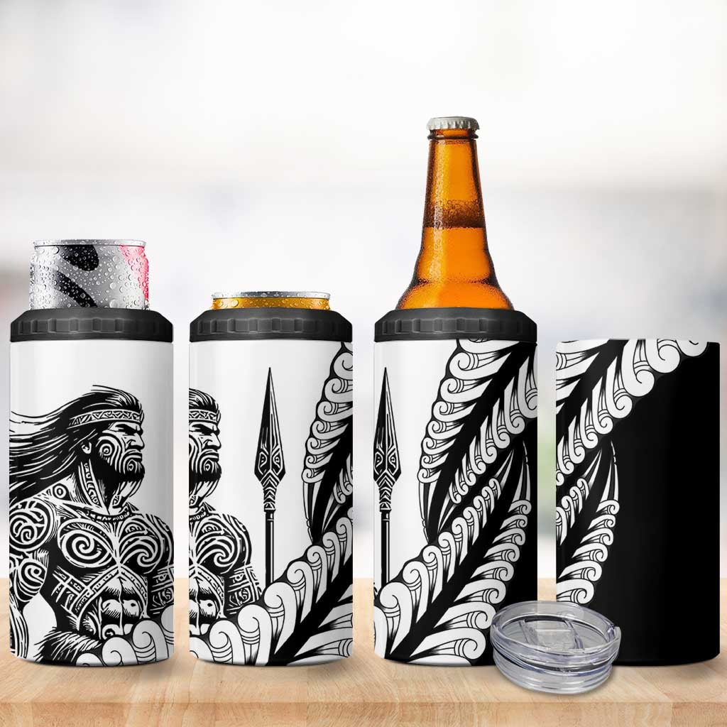 Koru Fern New Zealand Maori Tribal Warrior 4 in 1 Can Cooler Tumbler