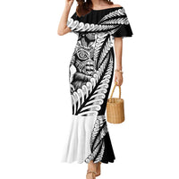Koru Fern New Zealand Maori Tribal Warrior Mermaid Dress LT9 Women Black - Polynesian Pride
