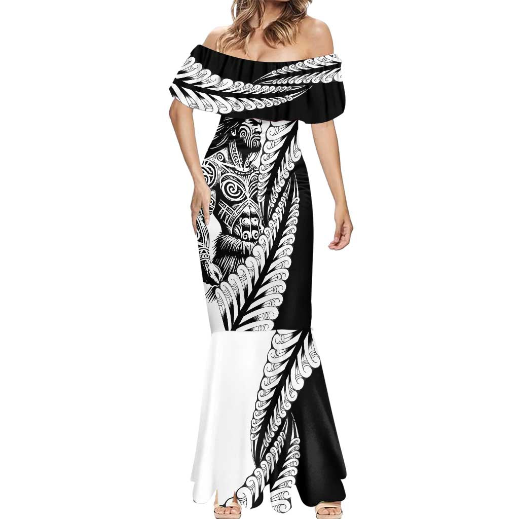 Koru Fern New Zealand Maori Tribal Warrior Mermaid Dress LT9 - Polynesian Pride