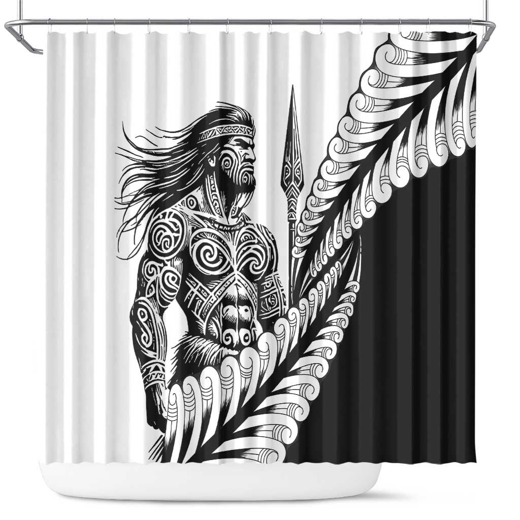 Koru Fern New Zealand Maori Tribal Warrior Shower Curtain