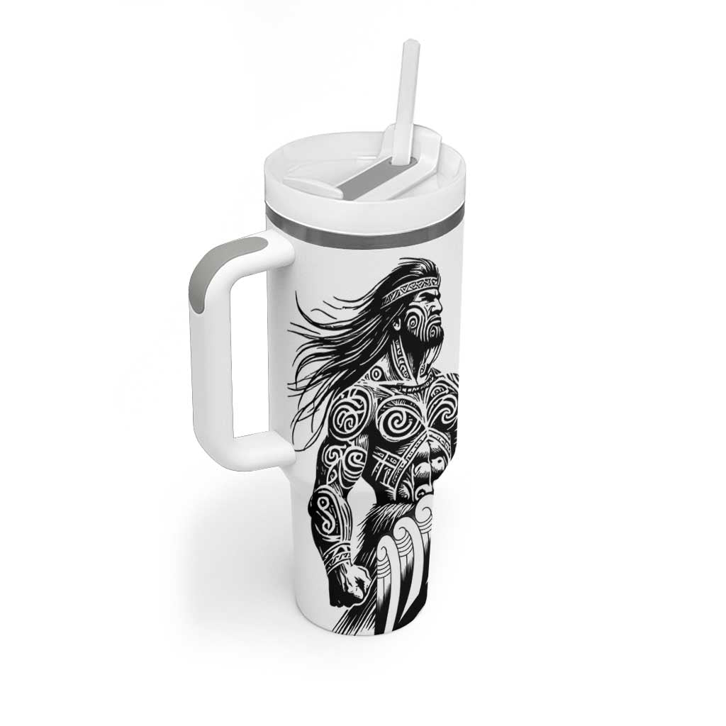 Koru Fern New Zealand Maori Tribal Warrior Tumbler With Handle