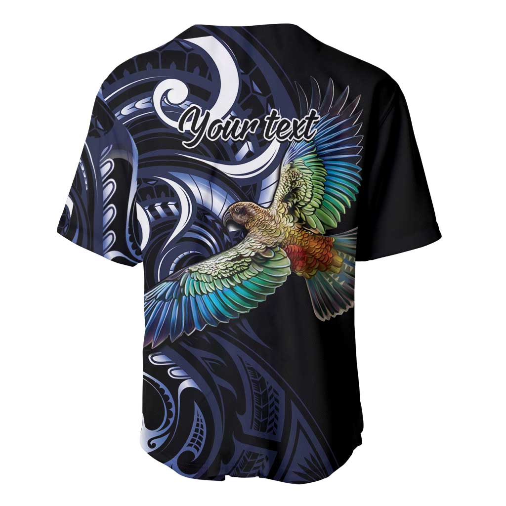 New Zealand Kea Bird Personalised Baseball Jersey Maori Tribal Koru Art