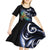 New Zealand Kea Bird Personalised Kid Short Sleeve Dress Maori Tribal Koru Art