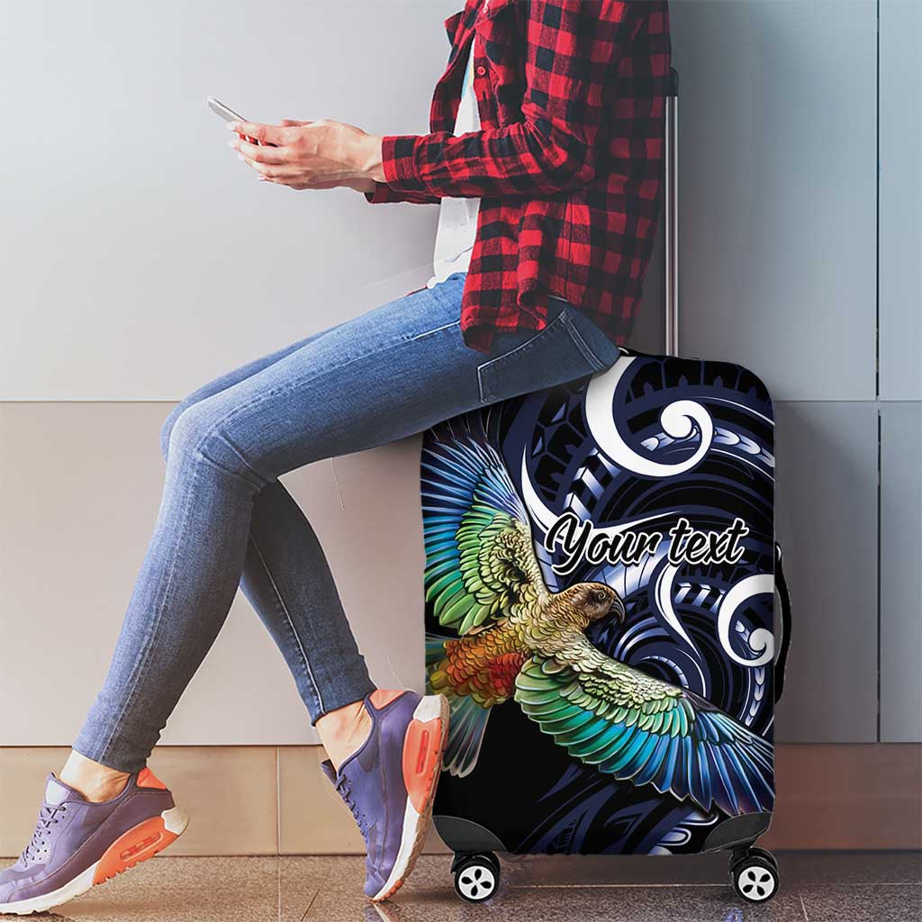 New Zealand Kea Bird Personalised Luggage Cover Maori Tribal Koru Art