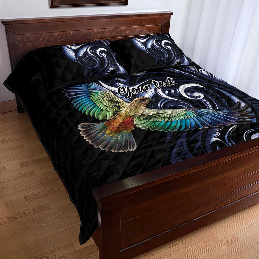 New Zealand Kea Bird Personalised Quilt Bed Set Maori Tribal Koru Art