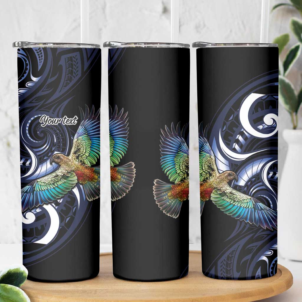 New Zealand Kea Bird Personalised Skinny Tumbler Maori Tribal Koru Art LT9 - Polynesian Pride
