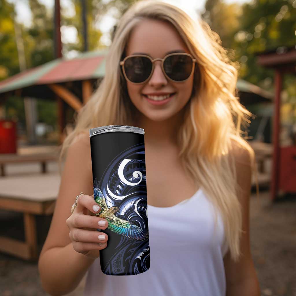 New Zealand Kea Bird Personalised Skinny Tumbler Maori Tribal Koru Art LT9 - Polynesian Pride