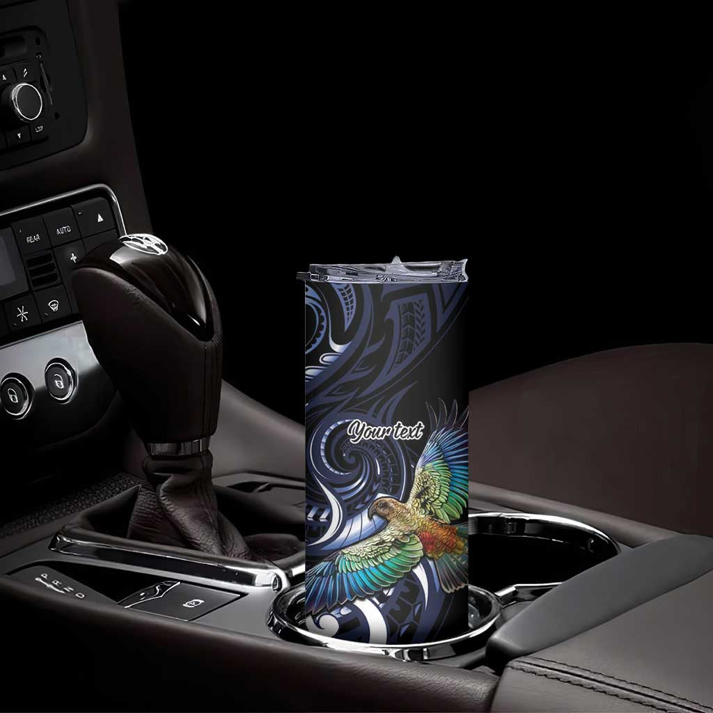 New Zealand Kea Bird Personalised Skinny Tumbler Maori Tribal Koru Art LT9 - Polynesian Pride