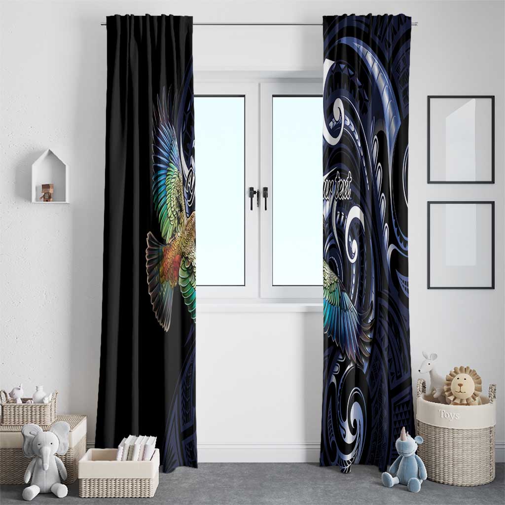 New Zealand Kea Bird Personalised Window Curtain Maori Tribal Koru Art