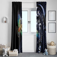 New Zealand Kea Bird Personalised Window Curtain Maori Tribal Koru Art