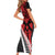 Silver Fern Koru Swirls with Maori Ta Moko Family Matching Short Sleeve Bodycon Dress and Hawaiian Shirt