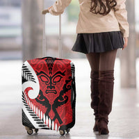 Silver Fern Koru Swirls with Maori Ta Moko Luggage Cover LT9 - Polynesian Pride
