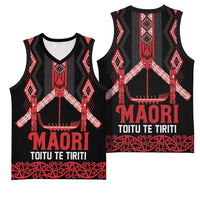 Toitu Te Tiriti Waitangi Basketball Jersey Black Wharenui House - Polynesian Pride