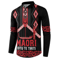 Toitu Te Tiriti Waitangi Button Sweatshirt Black Wharenui House - Polynesian Pride