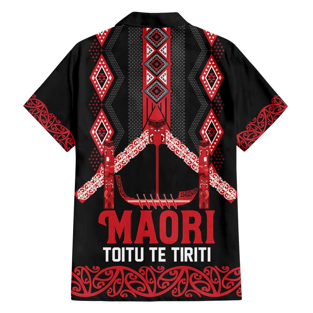 Toitu Te Tiriti Waitangi Family Matching Puletasi and Hawaiian Shirt Black Wharenui House LT9 - Polynesian Pride