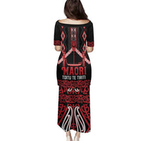 Toitu Te Tiriti Waitangi Family Matching Puletasi and Hawaiian Shirt Black Wharenui House LT9 - Polynesian Pride