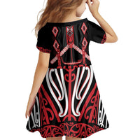 Toitu Te Tiriti Waitangi Family Matching Summer Maxi Dress and Hawaiian Shirt Black Wharenui House LT9 - Polynesian Pride
