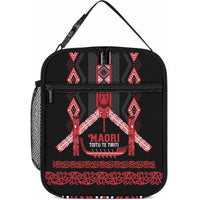 Toitu Te Tiriti Waitangi Lunch Bag Black Wharenui House LT9 10.2 × 8.3 × 4.3 inch Black - Polynesian Pride